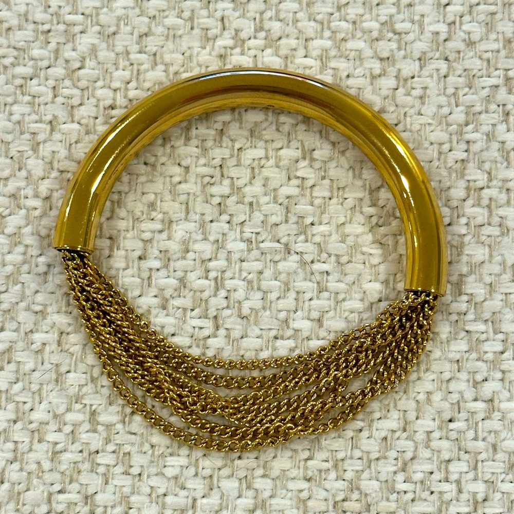 Michael Kors Womens Modern Fringe Gold Tone Chain Bracelet